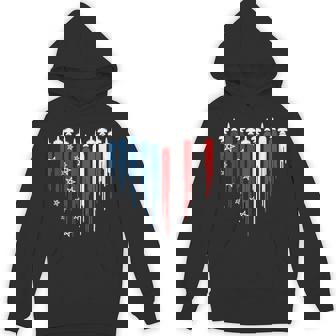 Jet Airplane Heart Red White Blue American Flag 4Th Of July Hoodie - Monsterry