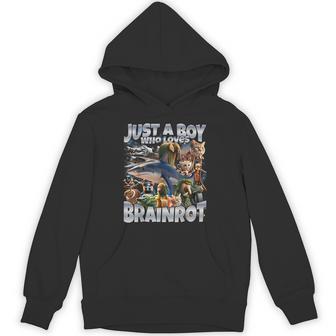 Just A Boy Who Loves Brain Red Hoodie - Thegiftio UK