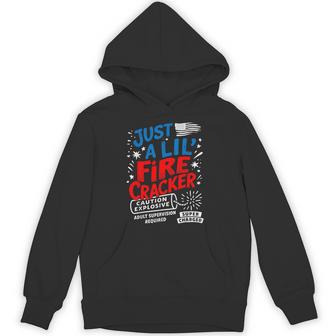 Just A Lil' Firecracker 4Th Of July Toddler Hoodie - Thegiftio UK