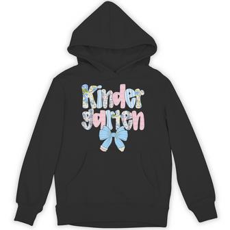 Kindergarten Coquette Bow Pencil First Day Back To School Hoodie - Thegiftio UK