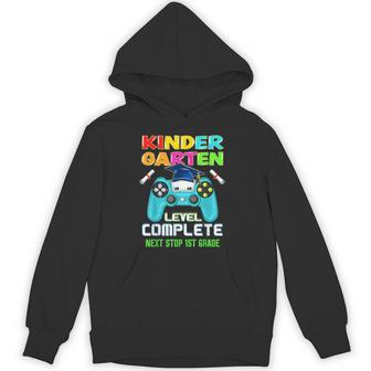 Kindergarten Level Complete Graduation 2025 Gaming Boys Hoodie - Thegiftio UK
