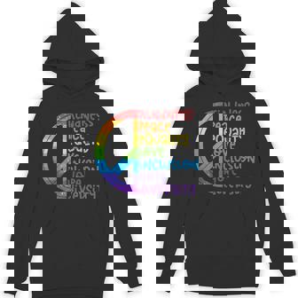 Kindness Peace Equality Love Inclusion Hope Diversity Lgbtq Hoodie - Thegiftio UK