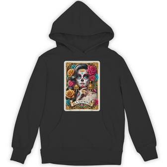 La Catrina Tarot Card Day Of The Dead Dia De Los Muertos Hoodie - Thegiftio UK