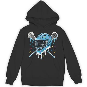 Lacrosse Ice Cream Drip Lax Boys Helmet Stick Youth Players Hoodie - Thegiftio UK