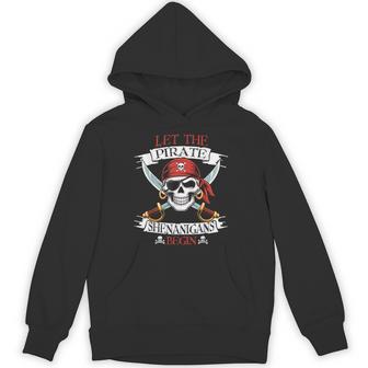 Let The Pirate Shenanigans Begian Pirate Skull Halloween Boy Hoodie - Thegiftio UK