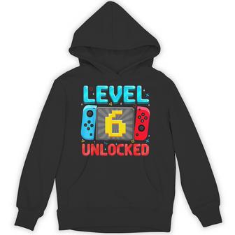 Level 6 Unlocked 6Th Birthday Boy Gamer Six Year Old Hoodie - Thegiftio UK