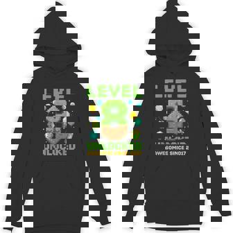 Level 8 Unlocked Awesome Since 2017 Pixel Birthday 8Th Hoodie - Thegiftio