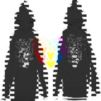 Lgbtq レインボーフラッグハート Lgbtqia バレンタインデー プライドムーン Hoodie - Kawaiitshirt