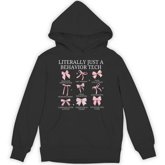 Literally Just A Behavior Tech Aba Rbt Behavior Analyst Grad Hoodie - Thegiftio UK