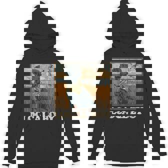 Local Boy Black Lab Hunting Dog Marsh Scene Sunset Vintage Hoodie - Thegiftio UK