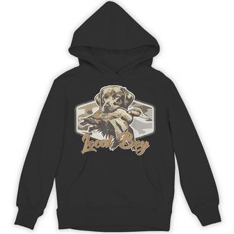 Local Boy Hunting Dog Camo Southern Country Pride Vintage Hoodie - Thegiftio UK