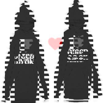 I Love Divorced Dad Rock Red Heart Divorced Dad Fathers Day Hoodie - Monsterry