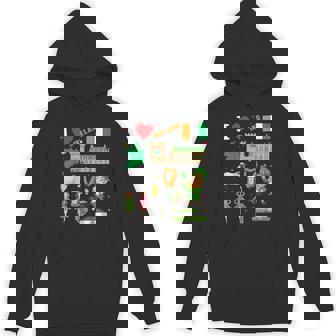 I Love Ireland。手描きアイルランドのランドマーク、旗、地図 パーカー - Kawaiitshirt