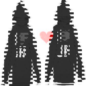 I Love Jin Heart Distressed Hoodie - Thegiftio