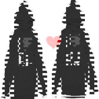 I Love Pj PJ ハート アンティーク調 長袖tシャツ パーカー - Kawaiitshirt