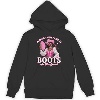 Where Them Fans At Boots On Da Ground Melanin Black Cowgirl Hoodie - Thegiftio UK