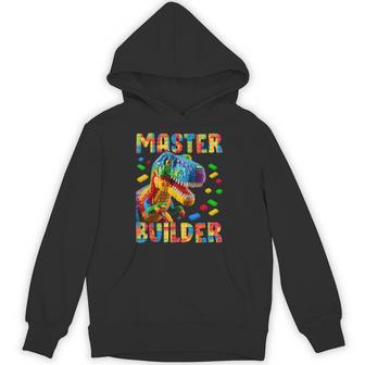 Master Builder Bricks Blocks Play Toys T-Rex Dinosaur Hoodie - Thegiftio