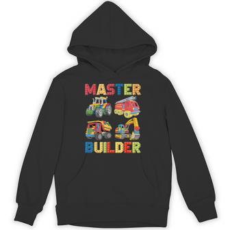 Master Builder Toys Excavator Fire Truck Tractor Dump Truck Hoodie - Thegiftio