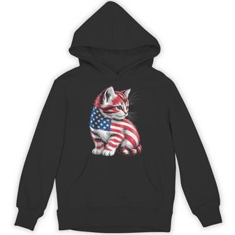 Memorial Day Cat And Independence Day Pride 4Th Of July Cat Hoodie - Thegiftio UK