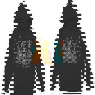 Mid Century Modern Band Cats Retro 50S 60S Style Hoodie - Thegiftio