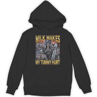 Milk Lactose Edgy Skeleton Bootleg Cool Hard Skeleton Meme Hoodie - Thegiftio UK