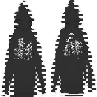 Motocross Dirt Bike Dad With Three Children Motorcycle Father's Day Hoodie - Monsterry