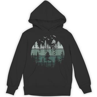 Mountain Nature Forest Outdoor Vintage Forest Trees Wildlife Nature Hoodie - Thegiftio UK