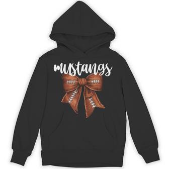 Mustangs Football Bow School Spirit Team Mascot Game Night Hoodie - Thegiftio UK