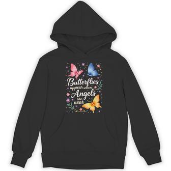 Nature Flowers Butterflies Appear When Angels Are Near Quote Hoodie - Thegiftio UK
