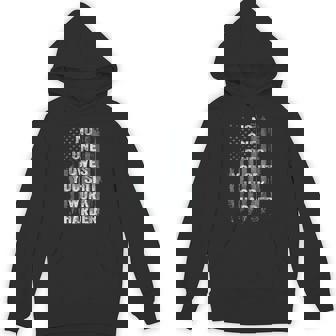 No One Owes You Shit Work Harder Distressed American Flag Hoodie - Monsterry