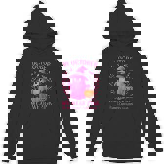 In October We Wear Pink Halloween Breast Cancer Awareness Hoodie | Mazezy