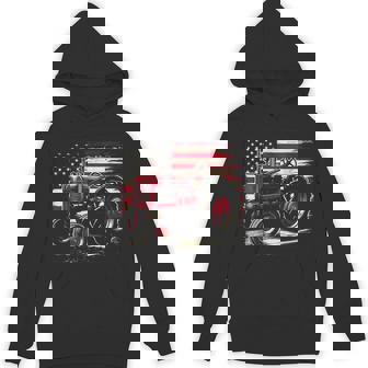 Old Farmall Cub Tractor American Flag Patriotic Farming Farm Hoodie - Monsterry