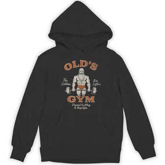 Old's Gym Vintage Workout Dad Weightlifting Old Men Hoodie - Thegiftio