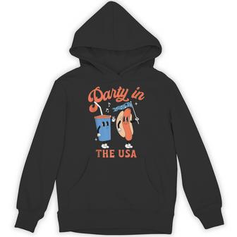 Party In The Usa Hot Dog Love Usa 4Th Of July Hoodie - Thegiftio UK