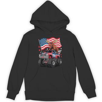 Patriotic 4Th Of July Usa Moose On A Truck Hoodie - Thegiftio UK