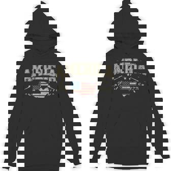 Patriotic American Flag Usa Est 1776 4Th Of July America Hoodie - Thegiftio