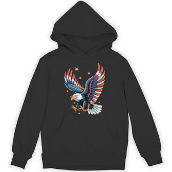 Patriotic Bald Eagle American Flag 4Th Of July Eagle Usa Hoodie - Thegiftio UK