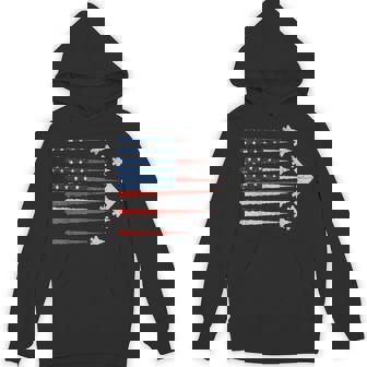 Patriotic Fighter Jets Usa Flag Red White & Blue 4Th Of July Hoodie - Monsterry