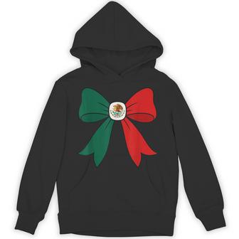 Patriotic Mexican Heritage Coquette Bow Hoodie - Thegiftio UK