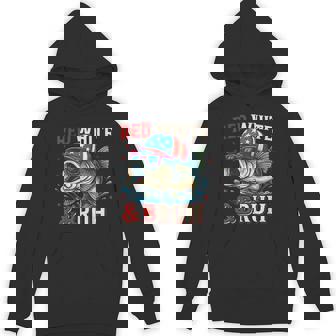 Patriotic Red White & Bruh America Fish Fishing 4Th Of July Hoodie | Mazezy