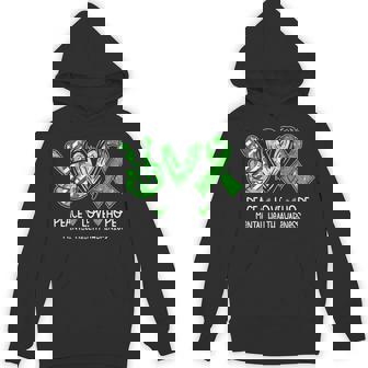 Peace Love Hope Mental Health Awareness Green Ribbon Hoodie - Thegiftio UK
