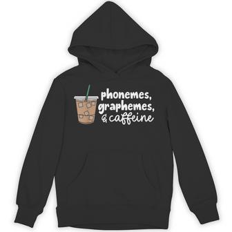 Phonemes Graphemes And Caffeine Reading Back To School Hoodie - Monsterry