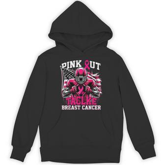 Pink Out Tackle Football Breast Cancer Awareness Boys Hoodie - Thegiftio UK