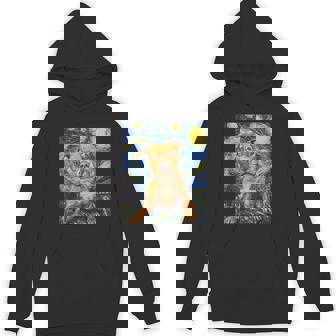 Pitbull Dog Pit Bull Pittie Van Gogh Style Starry Night Hoodie - Monsterry