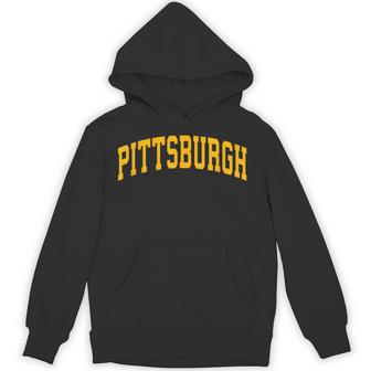 Pittsburgh Throwback Print Classic Hoodie - Thegiftio UK
