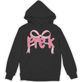 Pre K Squad First Day Of School Pre K Coquette Hoodie - Thegiftio UK
