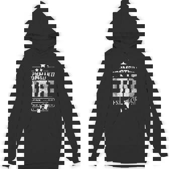 Promoted To Dad Est 2025 New Dad Vintage Fathers Day Hoodie | Mazezy