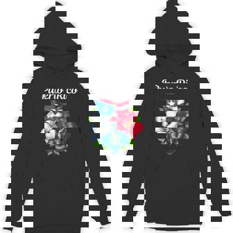 Puerto Rico Heritage Flowers Boricua Puerto Rican Flag Hoodie - Thegiftio