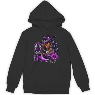 Purple Black Cowgirl Western Rodeo Melanin Black History Hoodie - Thegiftio UK