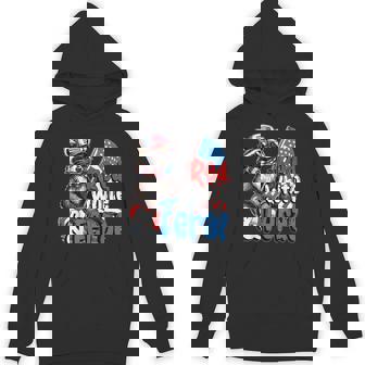 Raccoon 4Th Of July Patriotic Cute Red White And Feral Hoodie - Thegiftio UK